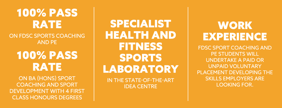 100% Pass Rate on our Sport courses, Specialist Health and Fitness Sports Laboratory, Work Experience