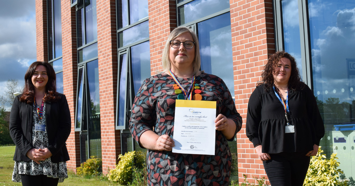 Riverside College wins Matrix Award for outstanding advice and guidance