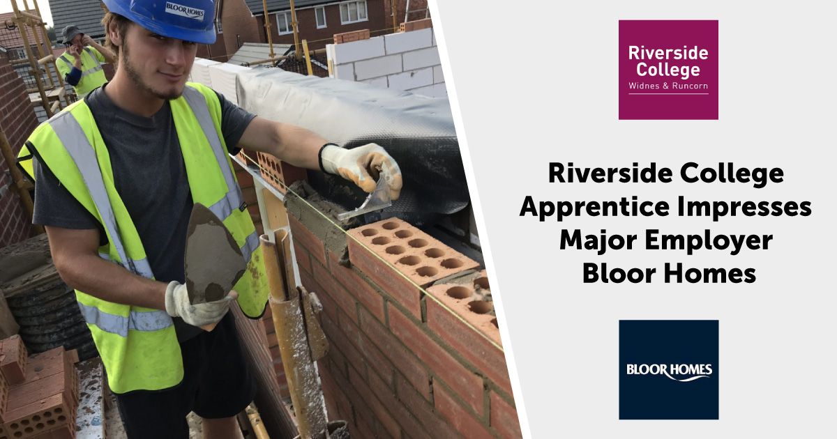 Riverside Apprentice Phil Barrett working at Bloor Homes as a Trainee Manager