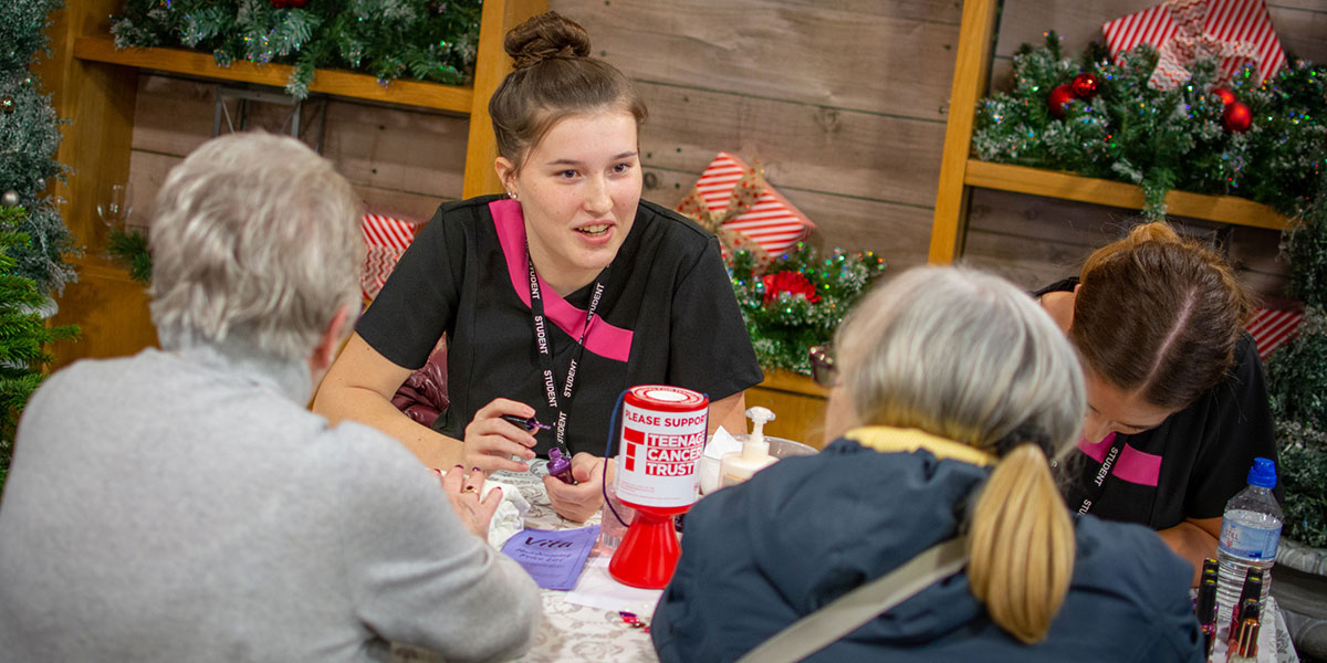 Beauty and Nail students treated Dobbies shoppers at Teenage Cancer fundraiser 